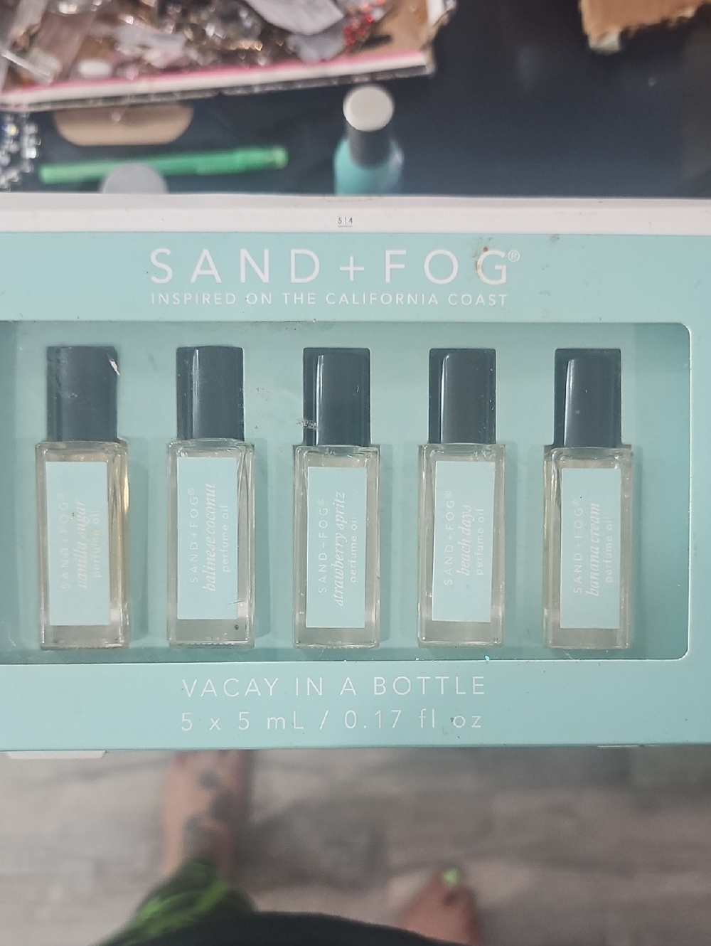 SAND + FOG Vacay In A Bottle Fragrance Oil Set - Seafoam Blue